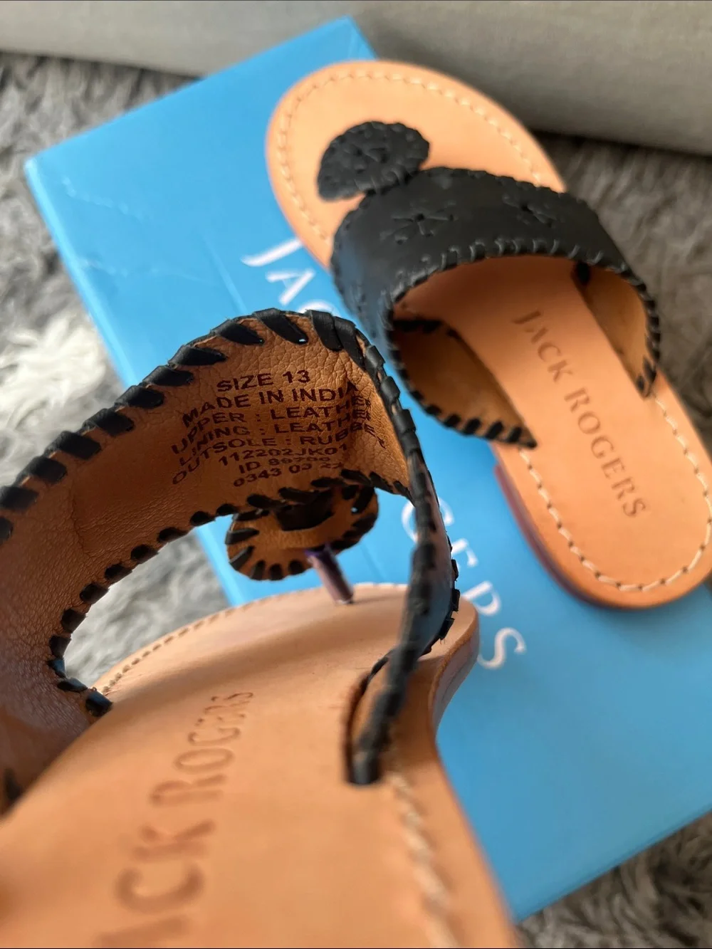 Jack Rogers sandals. Black. Girls size 13. New in box.